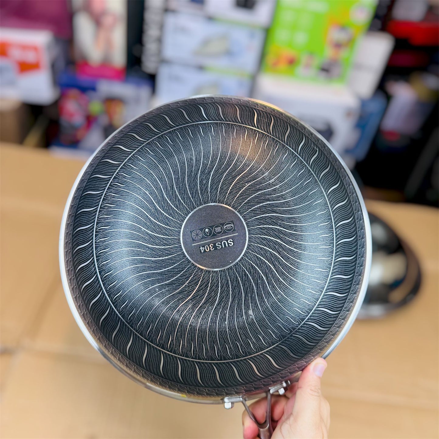 32 cm Honeycomb lesser coating deep fry pan with food stamer